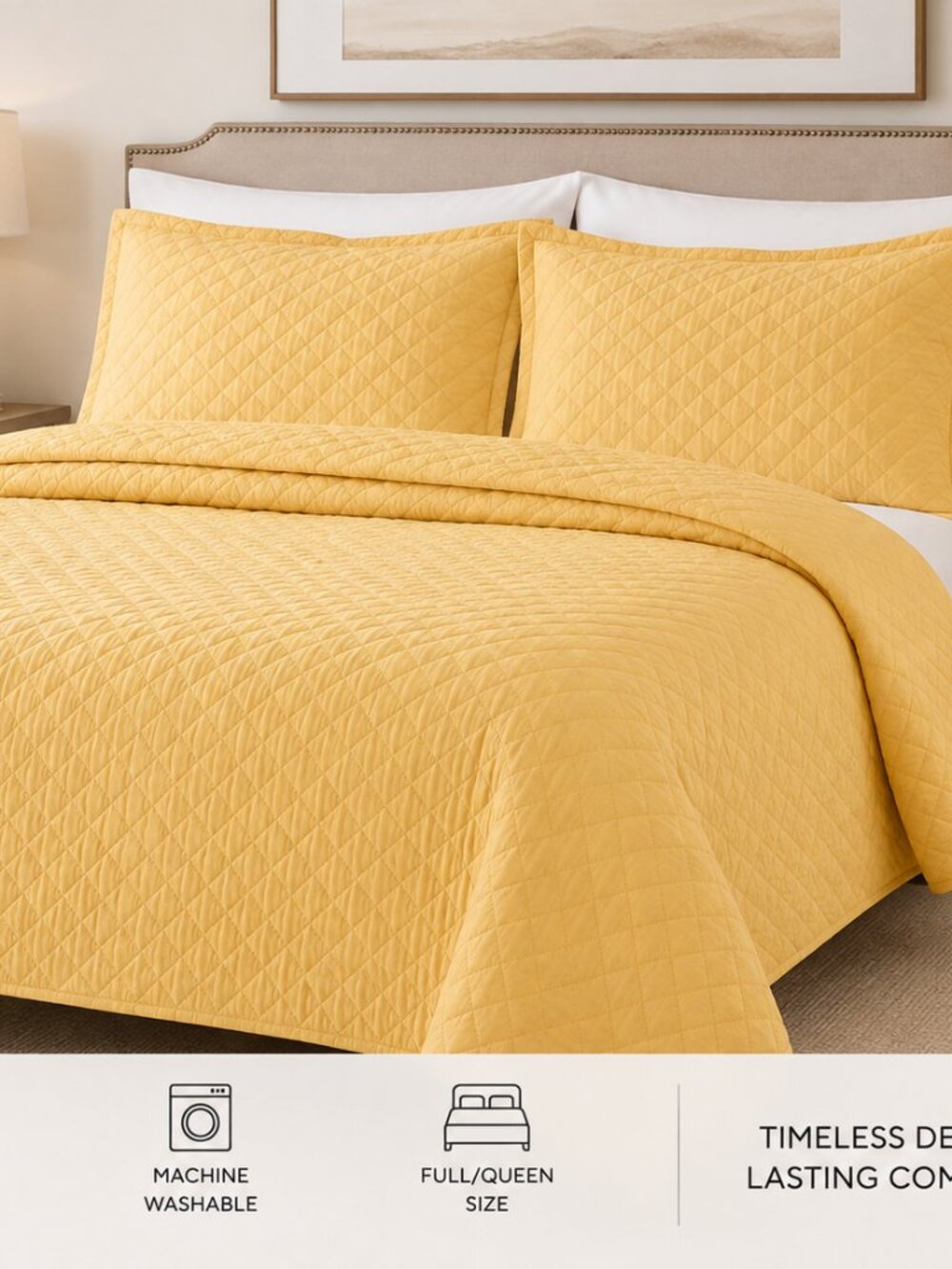 Charter Club Chambray Quilt, Full/Queen, Yellow